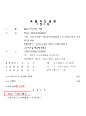 장기별거 이혼조정 사건