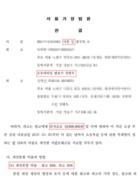 이혼소송 재산분할 사건